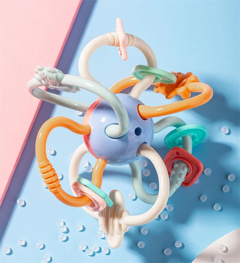 Baby Toys 1 to 2 Years Musical Rainstick Baby Teether Newborn Toys Accessories Soft Sensory Hammer Game For Baby 6 12 Months