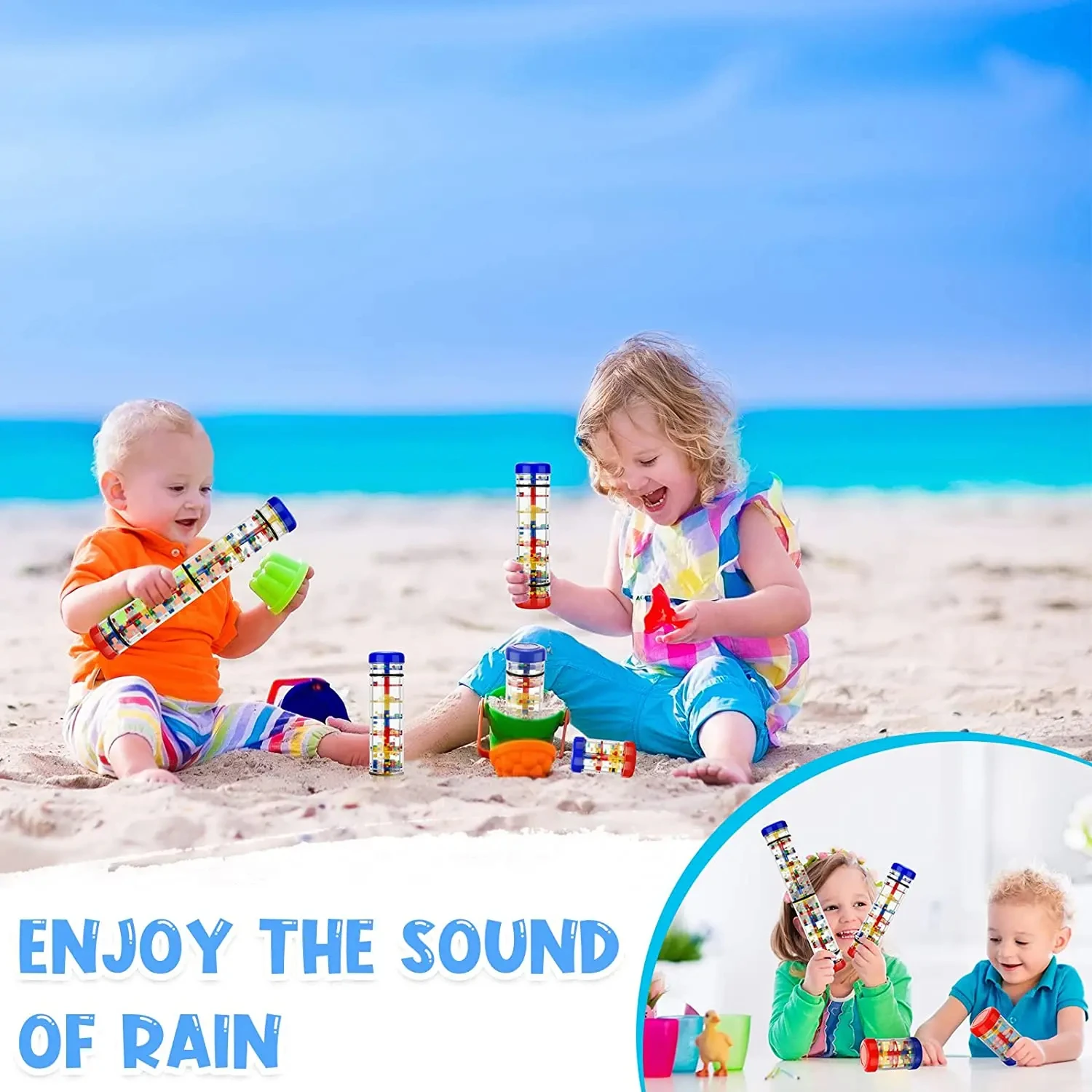 Baby Toys 1 to 2 Years Musical Rainstick Baby Teether Newborn Toys Accessories Soft Sensory Hammer Game For Baby 6 12 Months