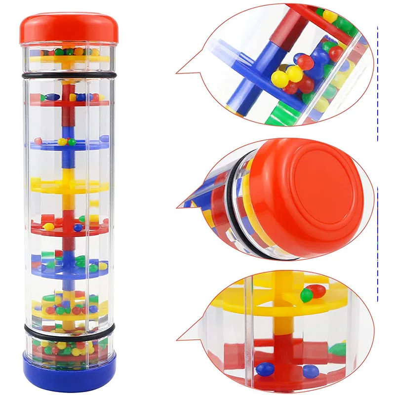 Baby Toys 1 to 2 Years Musical Rainstick Baby Teether Newborn Toys Accessories Soft Sensory Hammer Game For Baby 6 12 Months