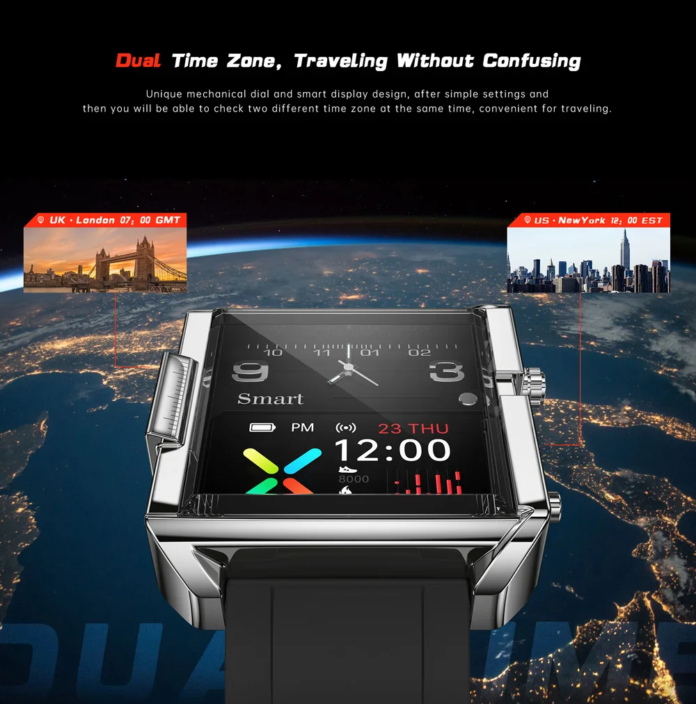 T9 Hybrid Smart Watch Japanese Movement Heart Rate Bluetooth Activity Tracker Smartwatch Dualtime For IOS Android PK WITHING