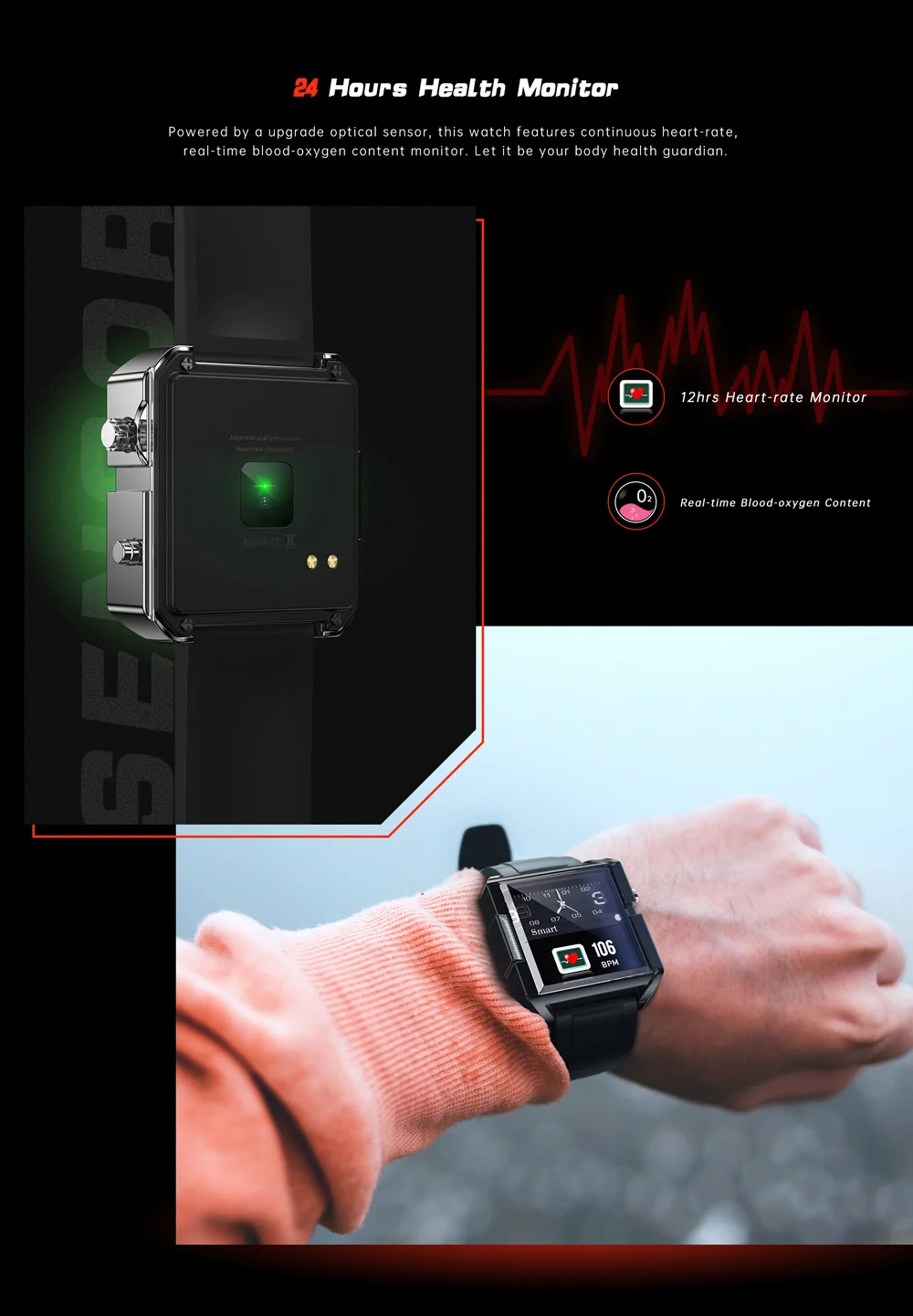 T9 Hybrid Smart Watch Japanese Movement Heart Rate Bluetooth Activity Tracker Smartwatch Dualtime For IOS Android PK WITHING