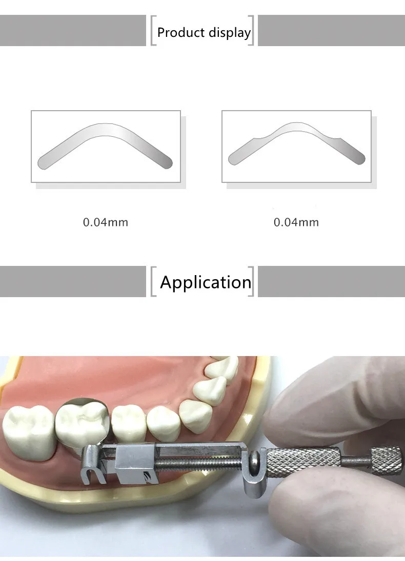 20Pcs Dental Tofflemire Matrix Gingival Wall Lift Large Curvature Sectional Contoured Matrices Matrix Bands Tooth Repair Tools
