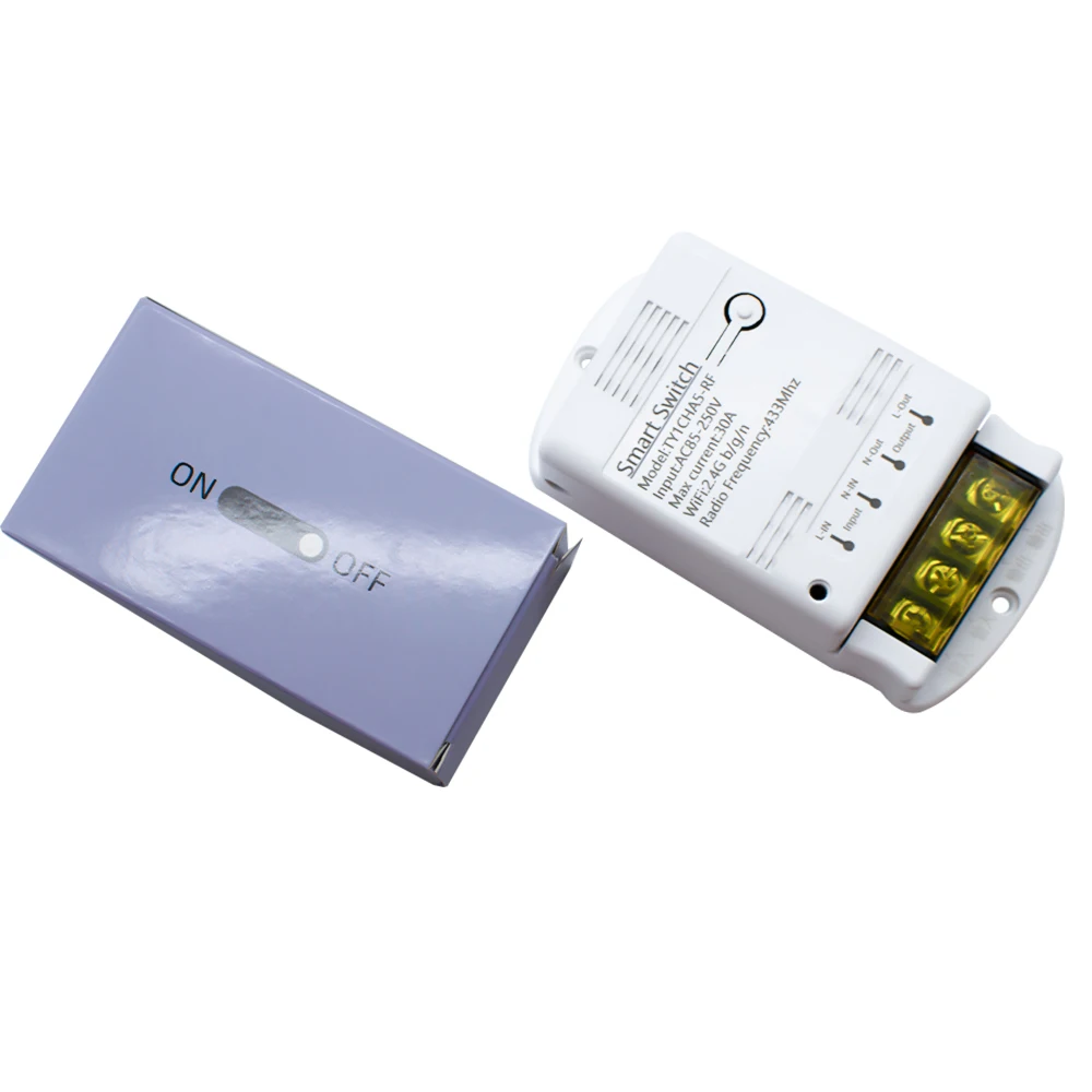 Wifi 30A Switch Module Wireless Relay Controller AC 220V 110V DC 12V 24V Works with Tuya Smart Life APP Voice Remote Control