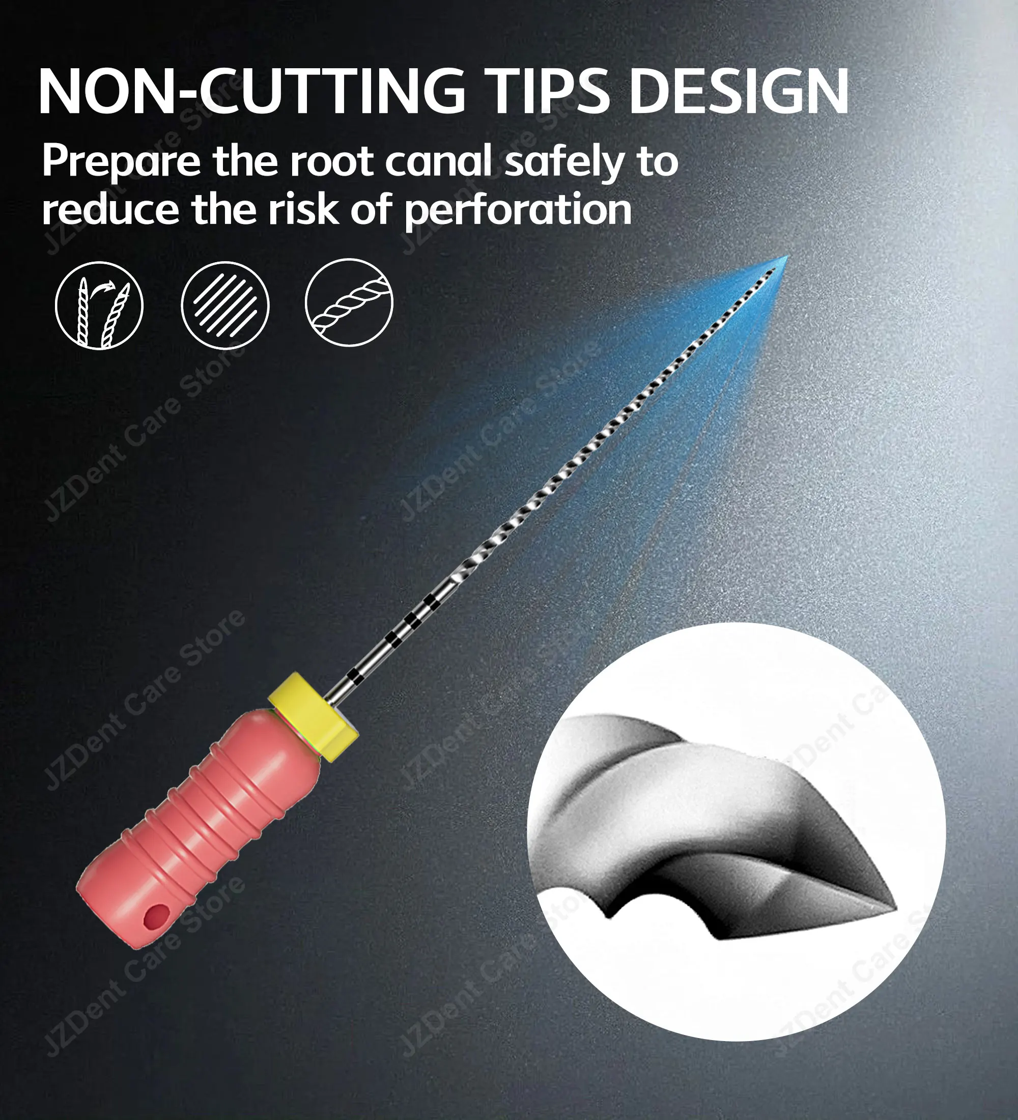 Twoendo Dental 25mm Endodontic 2 Boxes Stainless Steel C+ File Hand Use Endo Files Optional Sizes Used For Root Cleaning