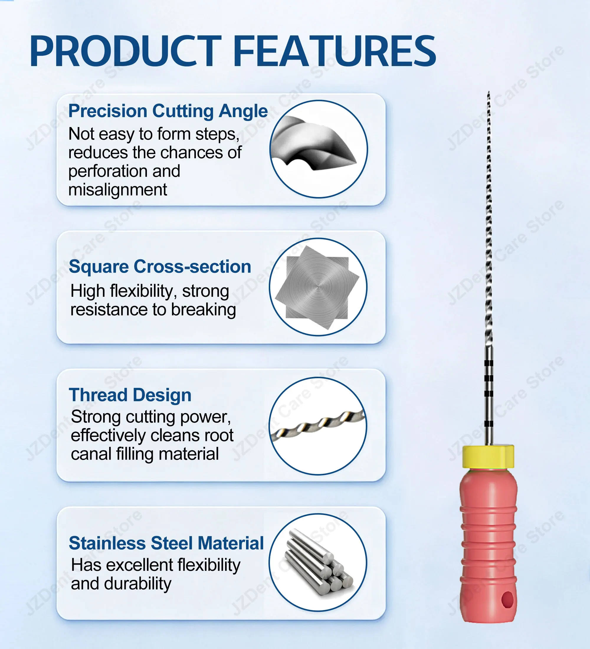 Twoendo Dental 25mm Endodontic 2 Boxes Stainless Steel C+ File Hand Use Endo Files Optional Sizes Used For Root Cleaning