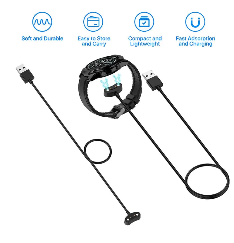 Charging Cradle Dock For TicWatch Pro 5 E3 Pro 3 GPS Charger Cable Stand For Ticwatch ProX Pro3 LTE USB Magnetic Adapter 100mm