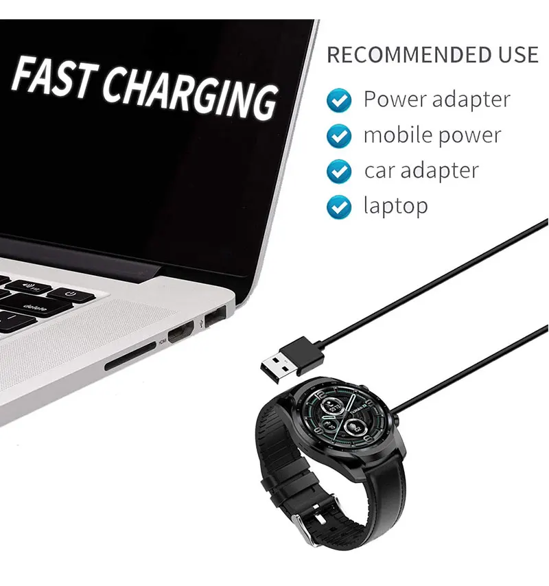 Charging Cradle Dock For TicWatch Pro 5 E3 Pro 3 GPS Charger Cable Stand For Ticwatch ProX Pro3 LTE USB Magnetic Adapter 100mm