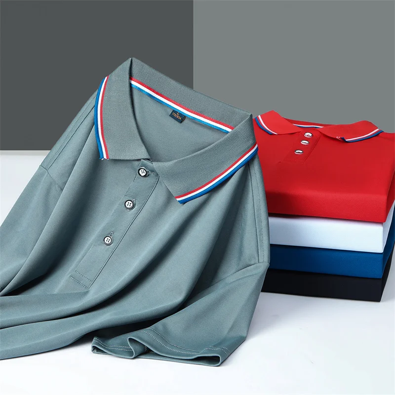 2026 New Men's Casual Solid Color Short Sleeved Polo Shirt Summer Fashionable and Comfortable Versatile Top