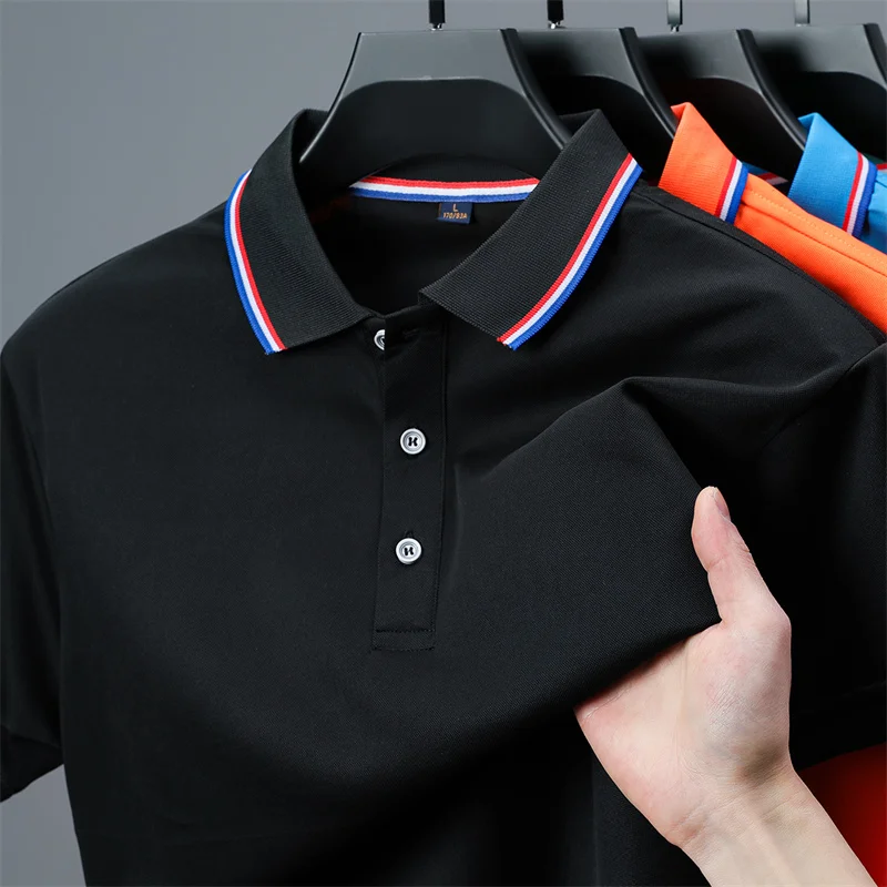 2026 New Men's Casual Solid Color Short Sleeved Polo Shirt Summer Fashionable and Comfortable Versatile Top