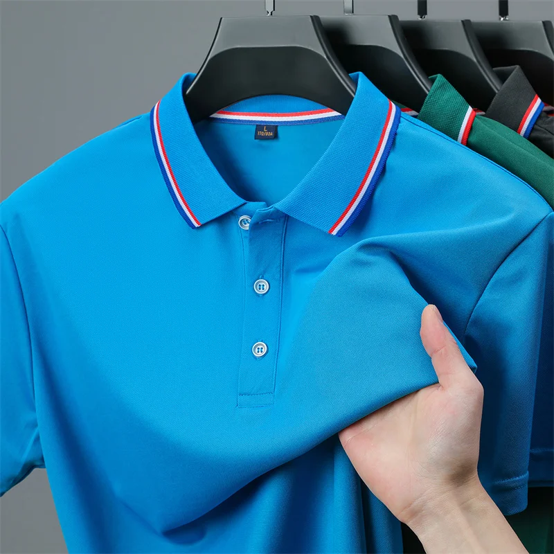 2026 New Men's Casual Solid Color Short Sleeved Polo Shirt Summer Fashionable and Comfortable Versatile Top