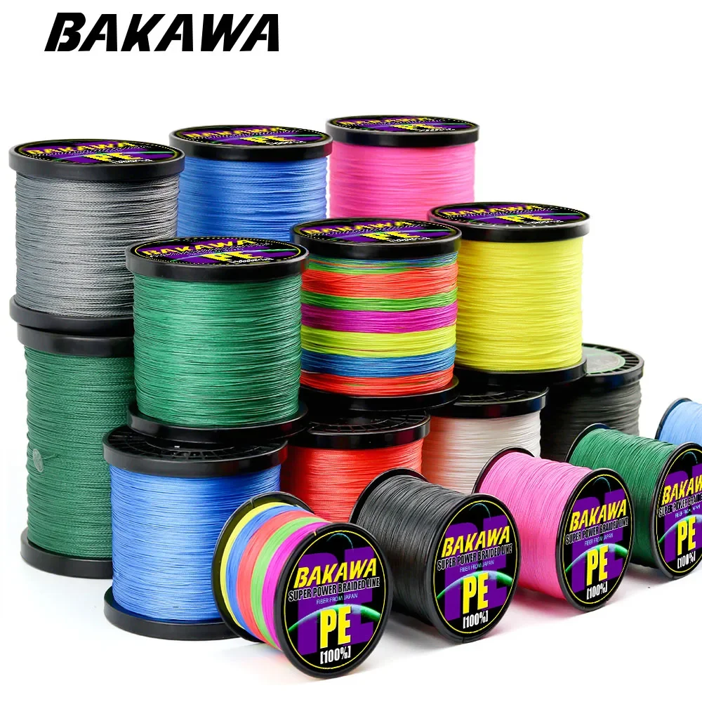 BAKAWA 4 Strands Braided Fishing Lines Multifilament Pesca 100M 300M 500M 1000M Carp Wire Japan Abrasion Resistant Pe Line