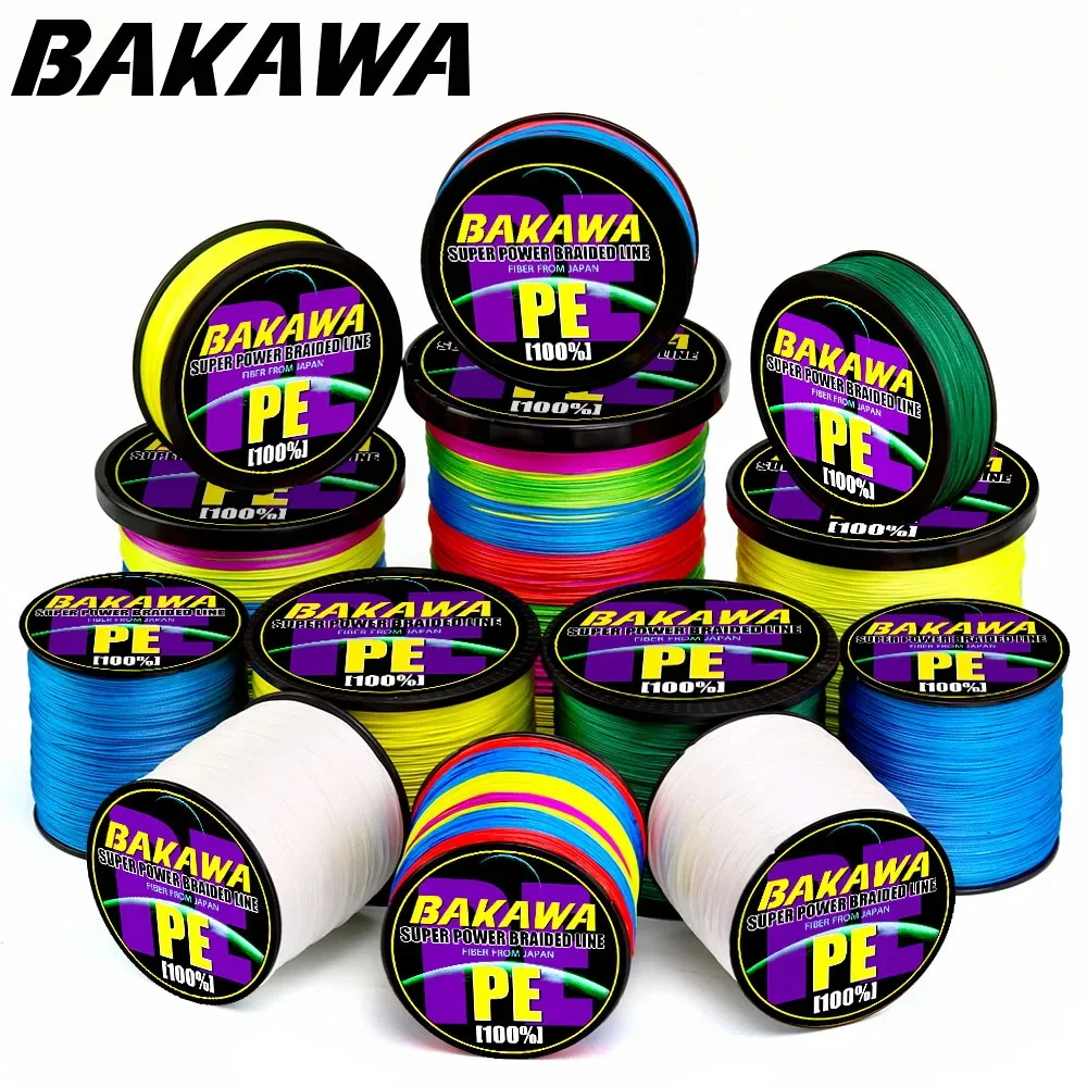 BAKAWA 4 Strands Braided Fishing Lines Multifilament Pesca 100M 300M 500M 1000M Carp Wire Japan Abrasion Resistant Pe Line