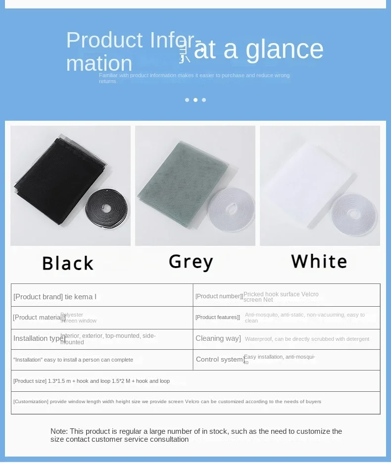 DIY Mosquito Net for Bed Window Home Textile the Mesh Indoor Self-adhesive Anti-insect and Fly Screen Curtains Garden