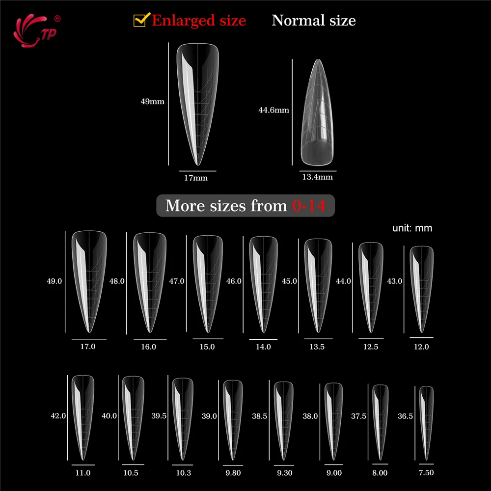 TP 75pcs/150pcs Stiletto Dual Form Nail Acrylic Quick Building Gel Mold Full Cover Extension Upper Mold False Nail Tips Top Form