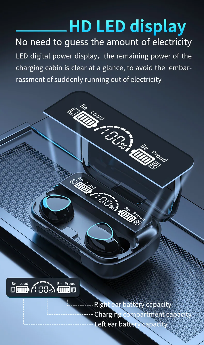 New Arrival M10 Earphone Wireless Headset High Quality Perfect Sound Earbuds Sports Game Music BT Headphone with Power Bank