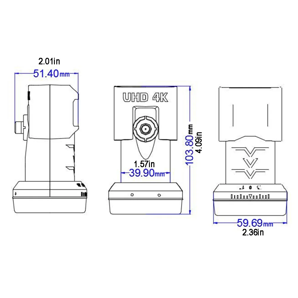4K UHD Single Dual LNB Dish Universal Ku Band LNBF 950-2150MHz DVB-S2 HDTV KU-Band LNB Digital Satellite TV Receiver 40mm Holder