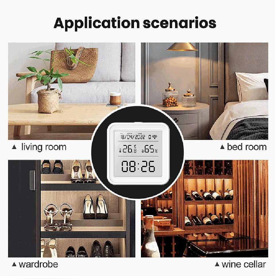 Tuya WiFi Zigbee Temperature Humidity Sensor APP Remote Monitor For Smart Home Var SmartLife Workwith Alexa Google Assistant
