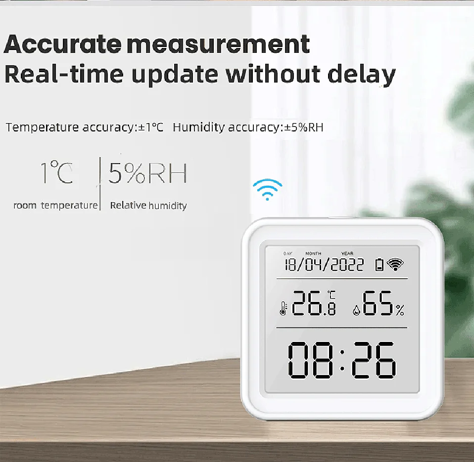 Tuya WiFi Zigbee Temperature Humidity Sensor APP Remote Monitor For Smart Home Var SmartLife Workwith Alexa Google Assistant