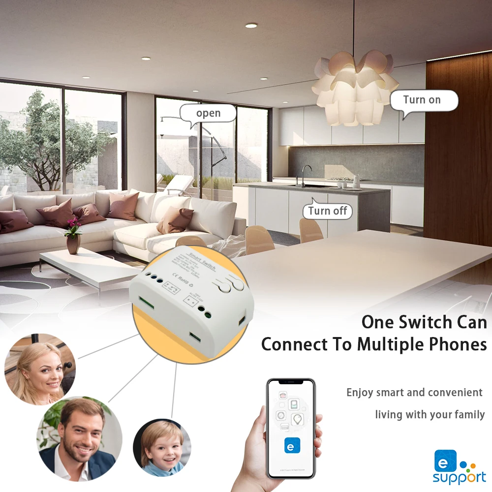 Ewelink WIFI Garage Door Opener Controller Smart Switch On Off Relay Module Gate Open Voice Control Alexa Google Home
