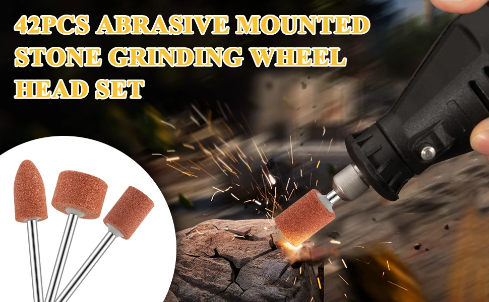 Sanding Bits for Dremel Rotary Tool, Grinding Stone Sanding Drill Bits with 1/8" Shank, Aluminium Oxide Tough Enough to Metal