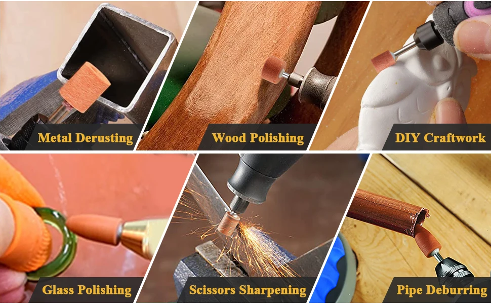 Sanding Bits for Dremel Rotary Tool, Grinding Stone Sanding Drill Bits with 1/8" Shank, Aluminium Oxide Tough Enough to Metal