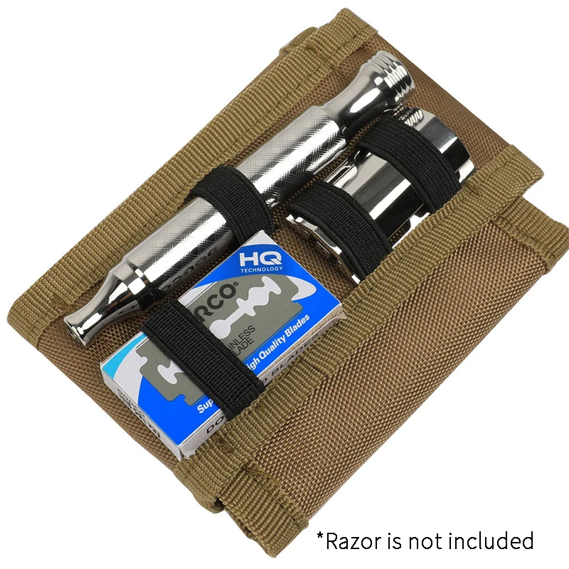 Safety Razor Case Razor Travel Shave Case with Pouches for Blades Shaving Kit Canvas Accessories