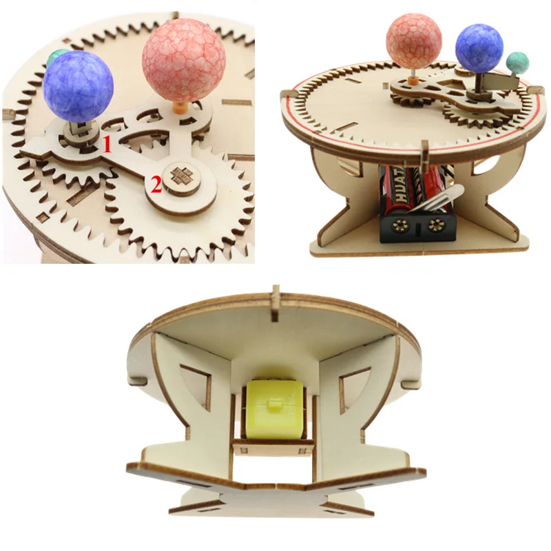 Trisphere Sun Earth Moon Planet Solar System Model Kids DIY Science Toys Educational Scientific Experiment Kit