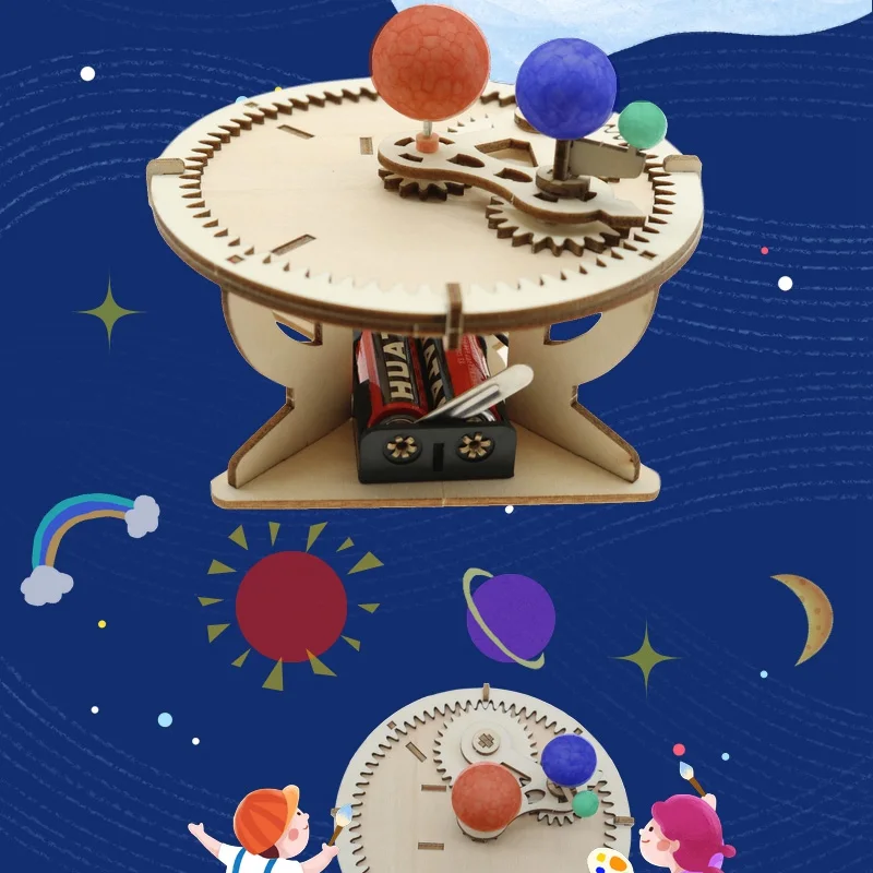 Trisphere Sun Earth Moon Planet Solar System Model Kids DIY Science Toys Educational Scientific Experiment Kit