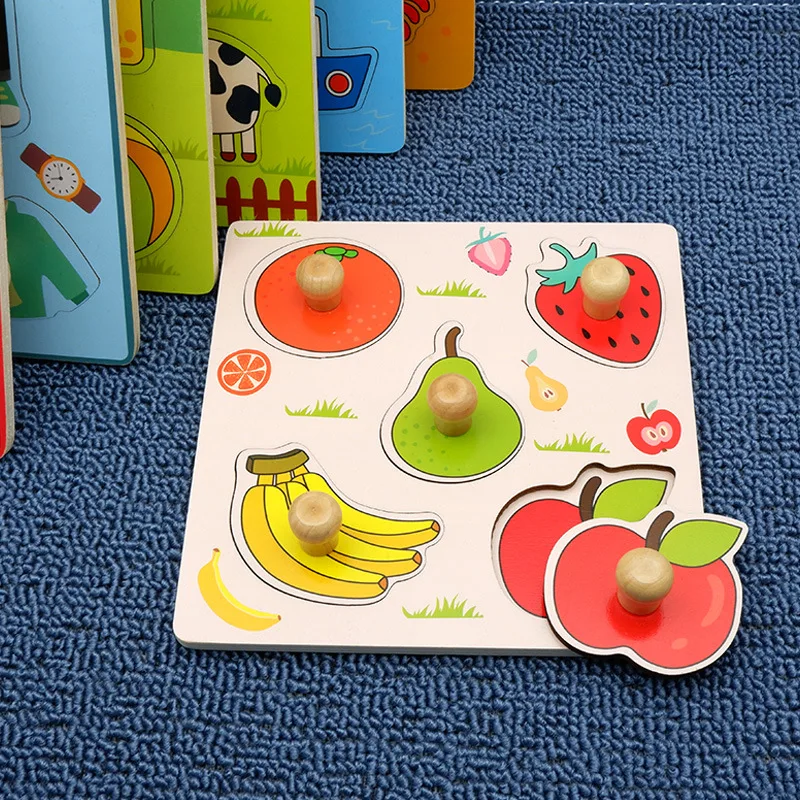 Baby Montessori Puzzles Wooden Toys for Children 1 2 3 Years Educational Learning Kids Games Child Birthday Gifts