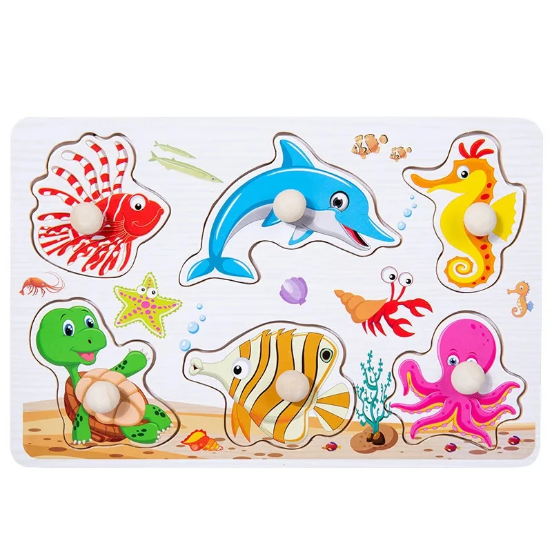 Baby Montessori Puzzles Wooden Toys for Children 1 2 3 Years Educational Learning Kids Games Child Birthday Gifts