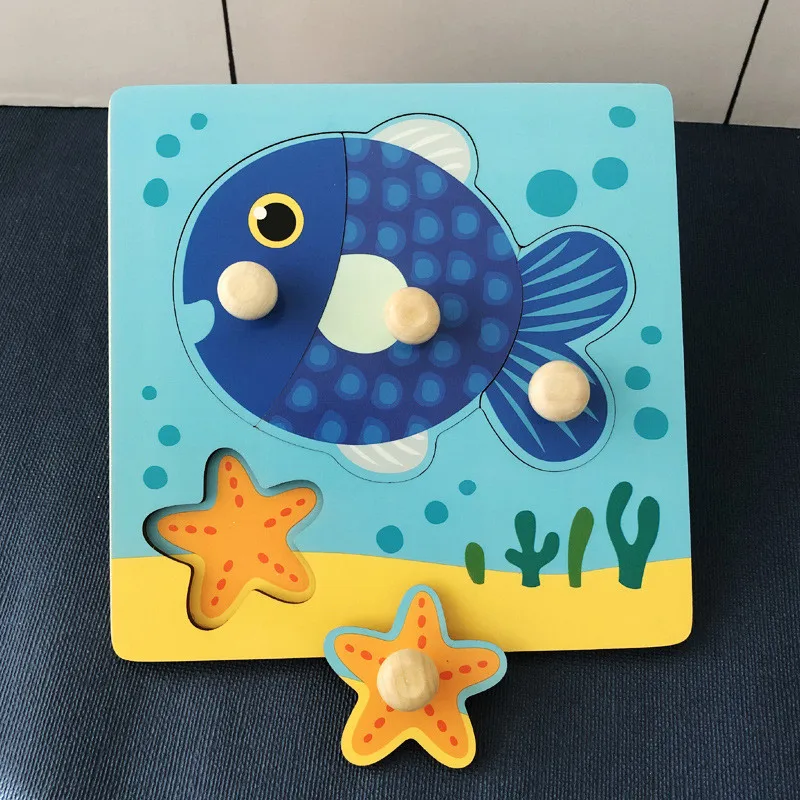 Baby Montessori Puzzles Wooden Toys for Children 1 2 3 Years Educational Learning Kids Games Child Birthday Gifts