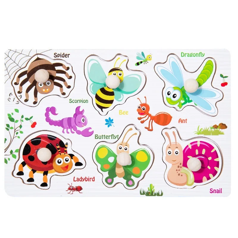 Baby Montessori Puzzles Wooden Toys for Children 1 2 3 Years Educational Learning Kids Games Child Birthday Gifts