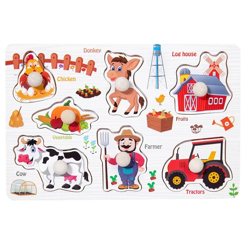 Baby Montessori Puzzles Wooden Toys for Children 1 2 3 Years Educational Learning Kids Games Child Birthday Gifts