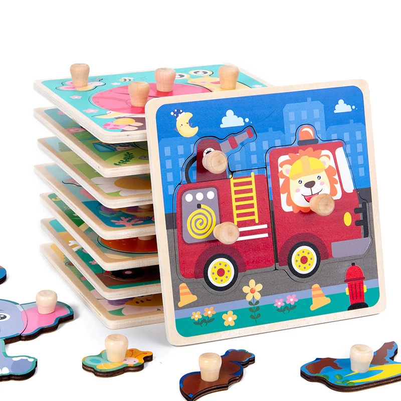 Baby Montessori Puzzles Wooden Toys for Children 1 2 3 Years Educational Learning Kids Games Child Birthday Gifts