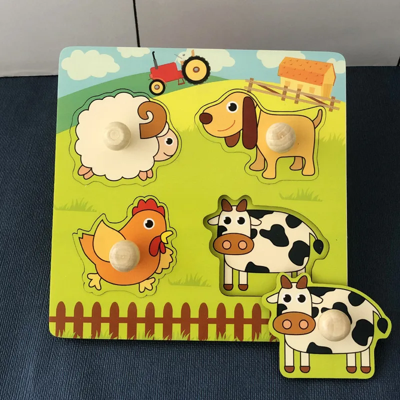 Baby Montessori Puzzles Wooden Toys for Children 1 2 3 Years Educational Learning Kids Games Child Birthday Gifts