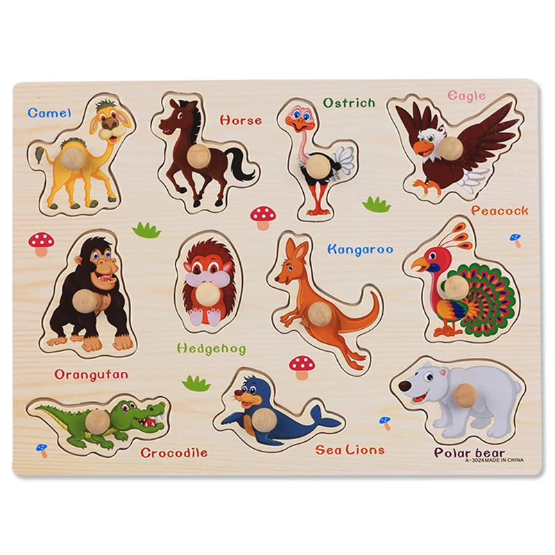 Baby Montessori Puzzles Wooden Toys for Children 1 2 3 Years Educational Learning Kids Games Child Birthday Gifts