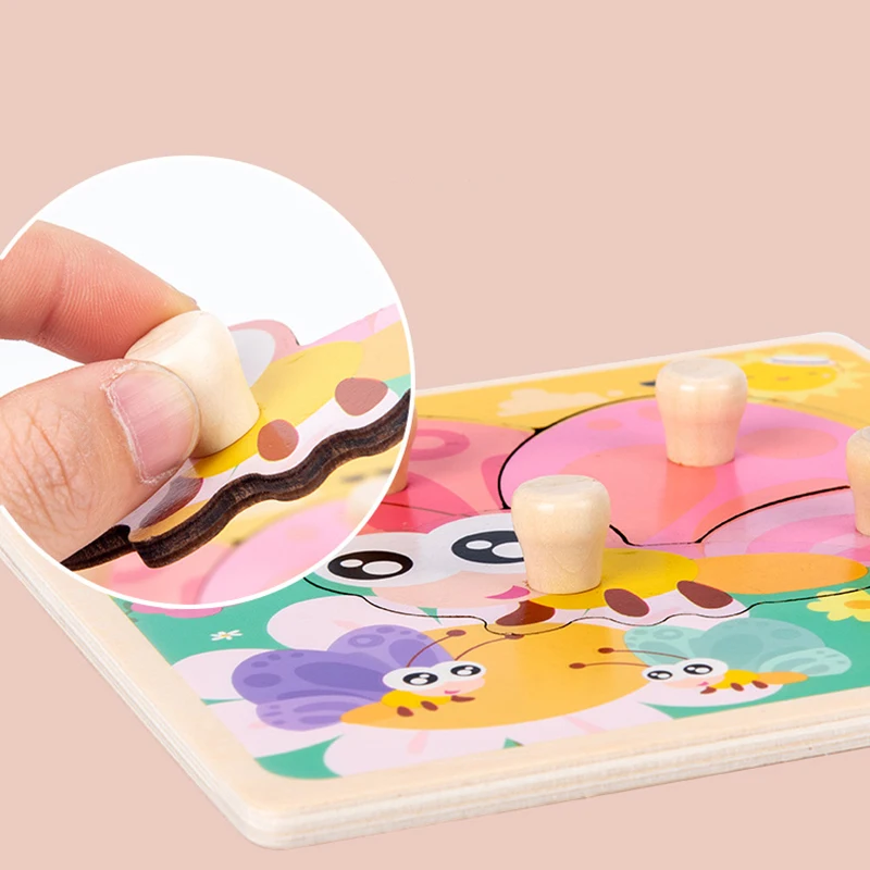 Baby Montessori Puzzles Wooden Toys for Children 1 2 3 Years Educational Learning Kids Games Child Birthday Gifts