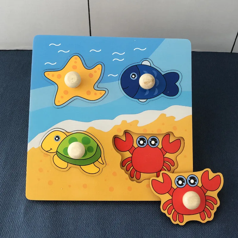 Baby Montessori Puzzles Wooden Toys for Children 1 2 3 Years Educational Learning Kids Games Child Birthday Gifts