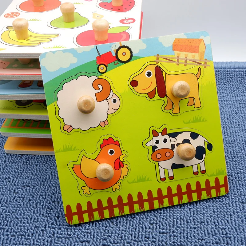 Baby Montessori Puzzles Wooden Toys for Children 1 2 3 Years Educational Learning Kids Games Child Birthday Gifts