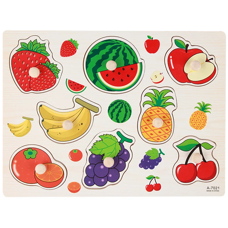 Baby Montessori Puzzles Wooden Toys for Children 1 2 3 Years Educational Learning Kids Games Child Birthday Gifts