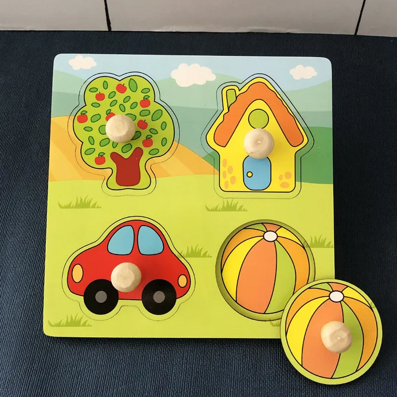 Baby Montessori Puzzles Wooden Toys for Children 1 2 3 Years Educational Learning Kids Games Child Birthday Gifts