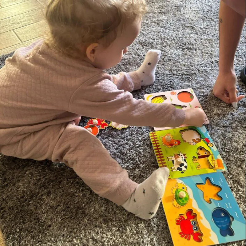 Baby Montessori Puzzles Wooden Toys for Children 1 2 3 Years Educational Learning Kids Games Child Birthday Gifts