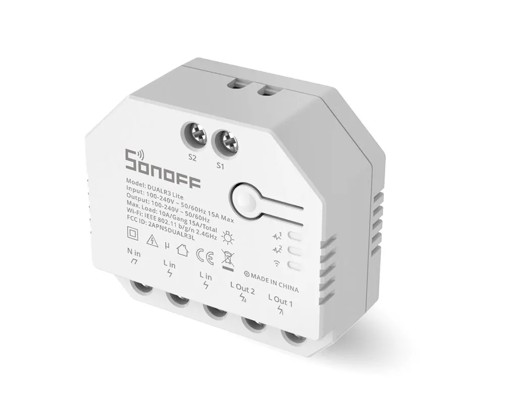 SONOFF DUALR3 Lite Dual Relay Module DIY MINI Smart WiFi Switch 1-5PCS 2-Way Control Timing via eWeLink Alexa Google Smart Home