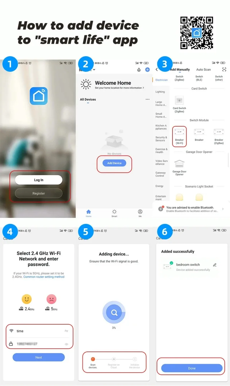 Works With Tuya APP 16A WiFi Smart Switch Module 2-way Control Mini Switch Breaker Smart Life Work With Alexa Google Alice