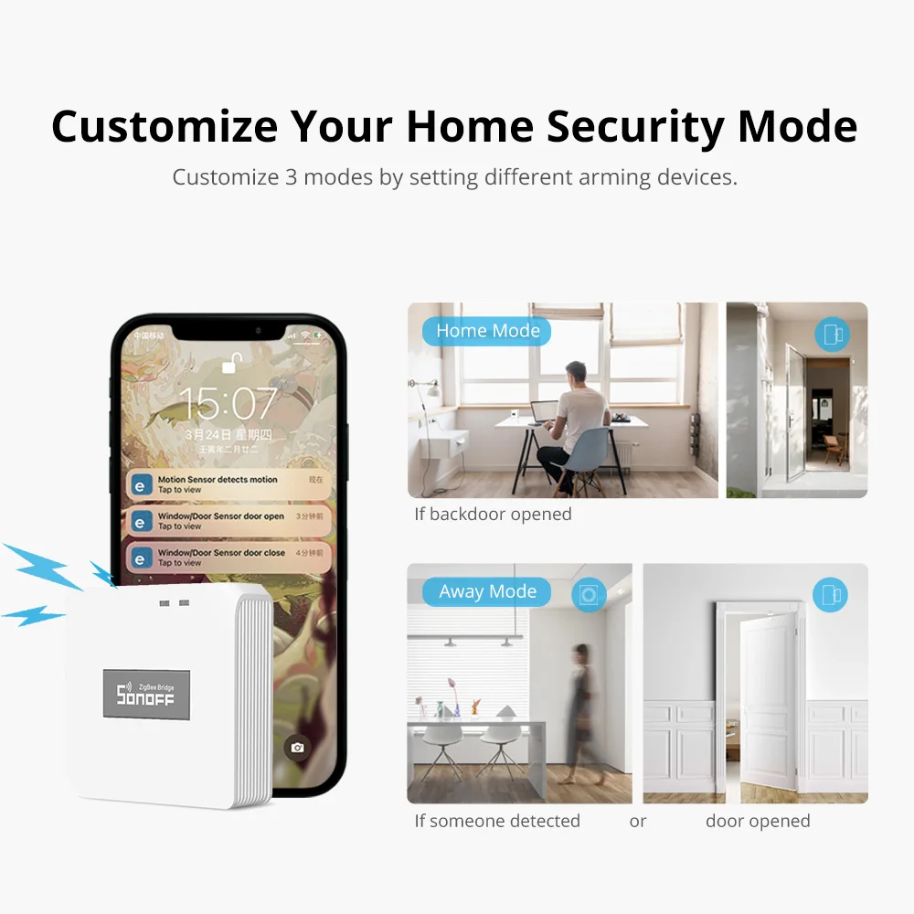 SONOFF ZB Bridge-P Zigbee Bridge Pro Smart Gateway Zigbee 3.0 Multi-Mode Support 128 Devices Remote Control Alexa Google Home