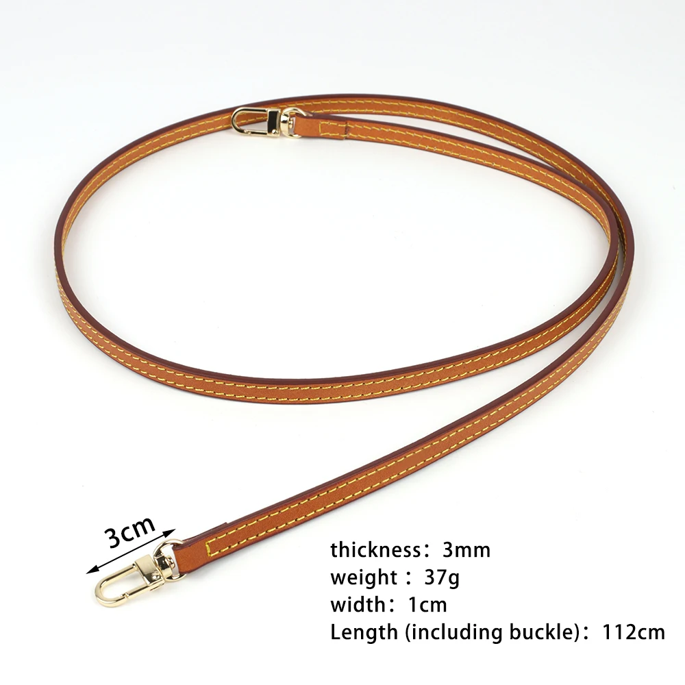 Genuine Leather Bag Strap Replacement Luxury Shoulder Handbag Accessories Tan Brown for Women Bags Belt Length 112cm