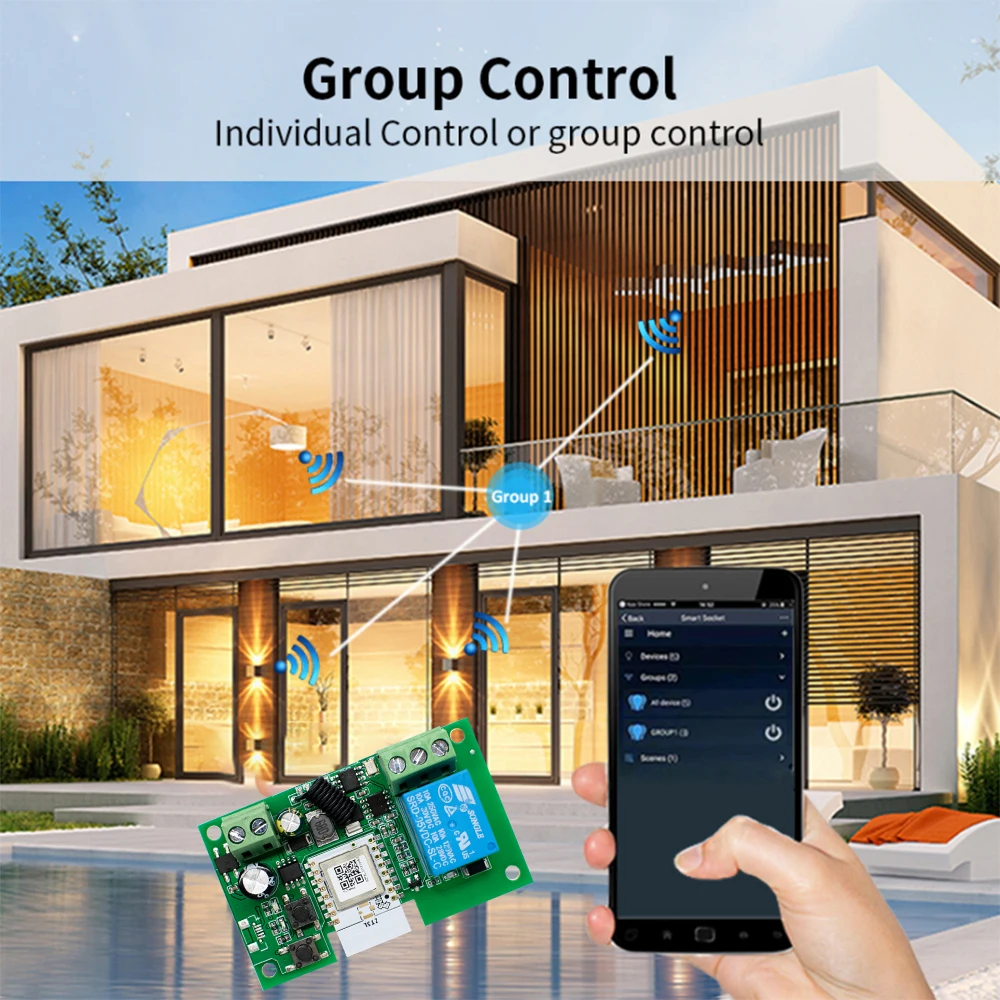 Zigbee Smart Relay Module Home Automation 1/2/4CH 12V 7-32V AC 220V RF433Mhz Remote Control Light Switch Works With Tuya Alexa