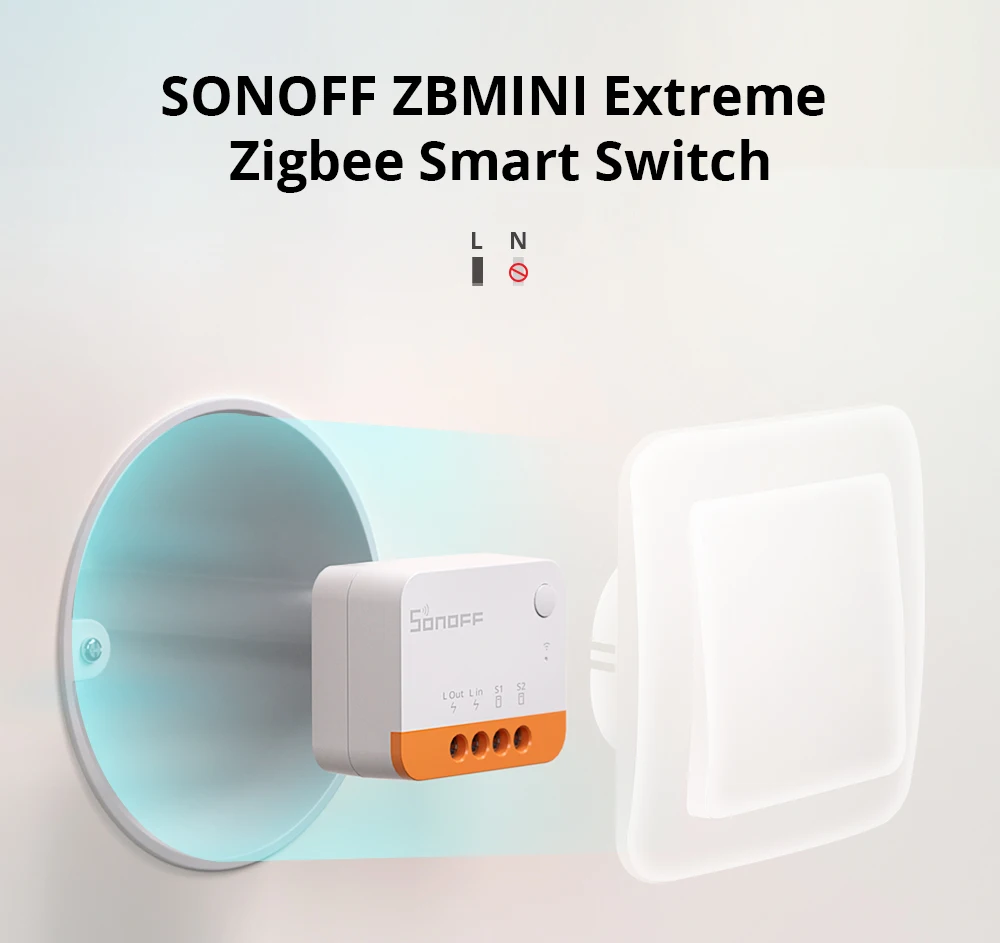 SONOFF ZBMINIL2 No Neutral Wire Required Zigbee Smart Switch MINI Support 2 Way Control eWeLink APP Works for Google Home Alexa