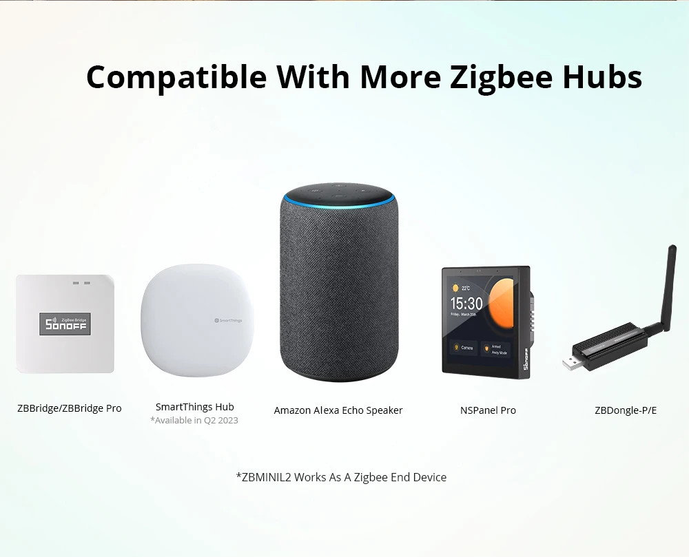 SONOFF ZBMINIL2 No Neutral Wire Required Zigbee Smart Switch MINI Support 2 Way Control eWeLink APP Works for Google Home Alexa