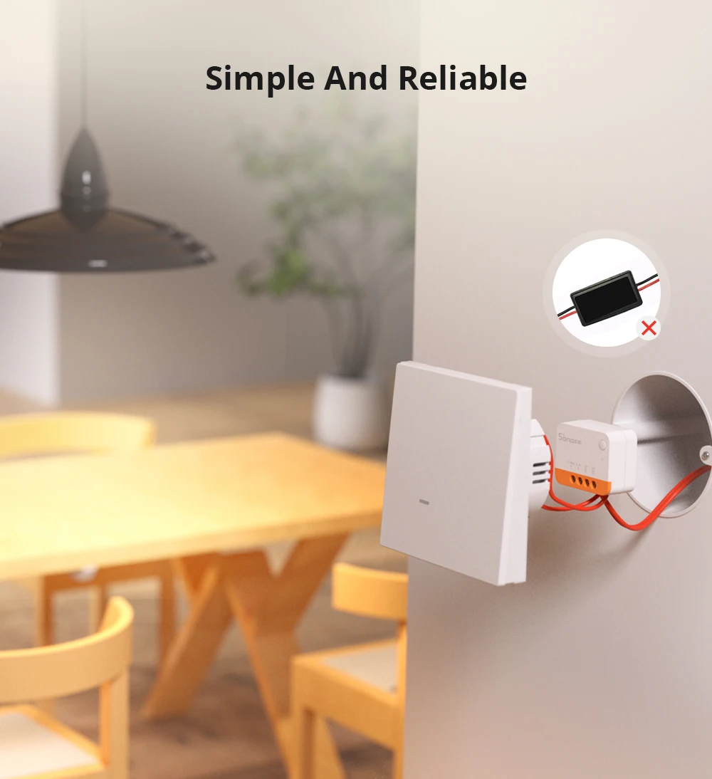 SONOFF ZBMINIL2 No Neutral Wire Required Zigbee Smart Switch MINI Support 2 Way Control eWeLink APP Works for Google Home Alexa